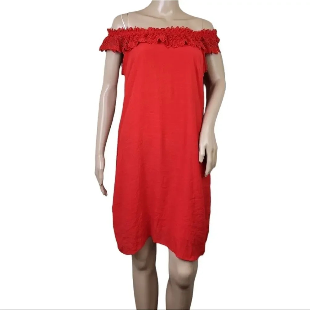 NY Collection Off The-Shoulder Lace Dress
